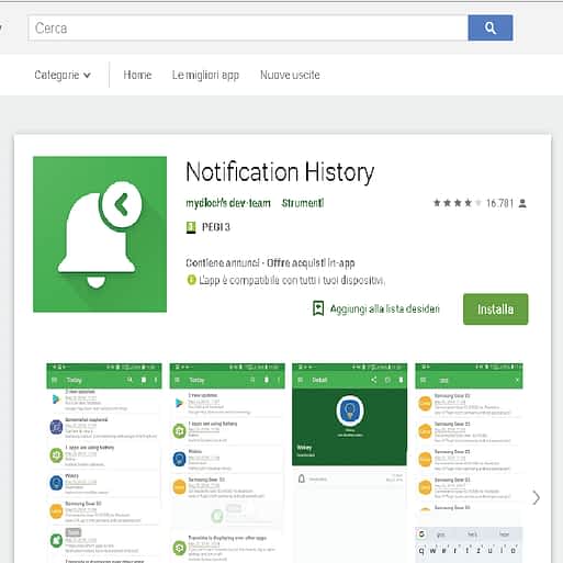 notification history notification history